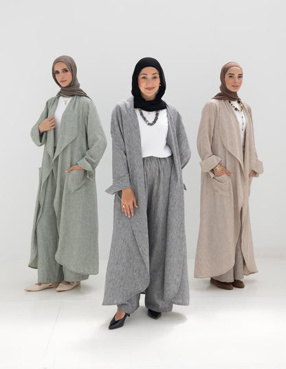 Long flowy Lenin cardigan in Gray