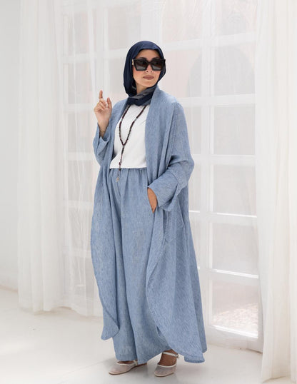 Long flowy Lenin cardigan in Baby blue