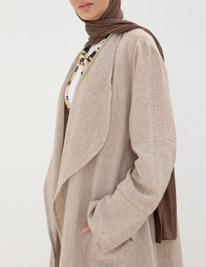 Long flowy Lenin cardigan in Beige