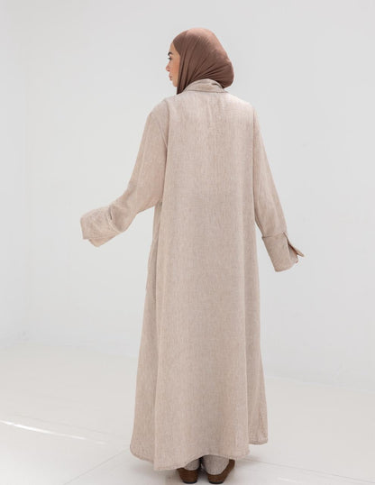 Long flowy Lenin cardigan in Beige