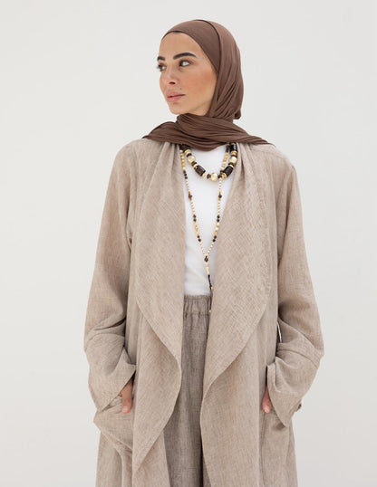 Long flowy Lenin cardigan in Beige