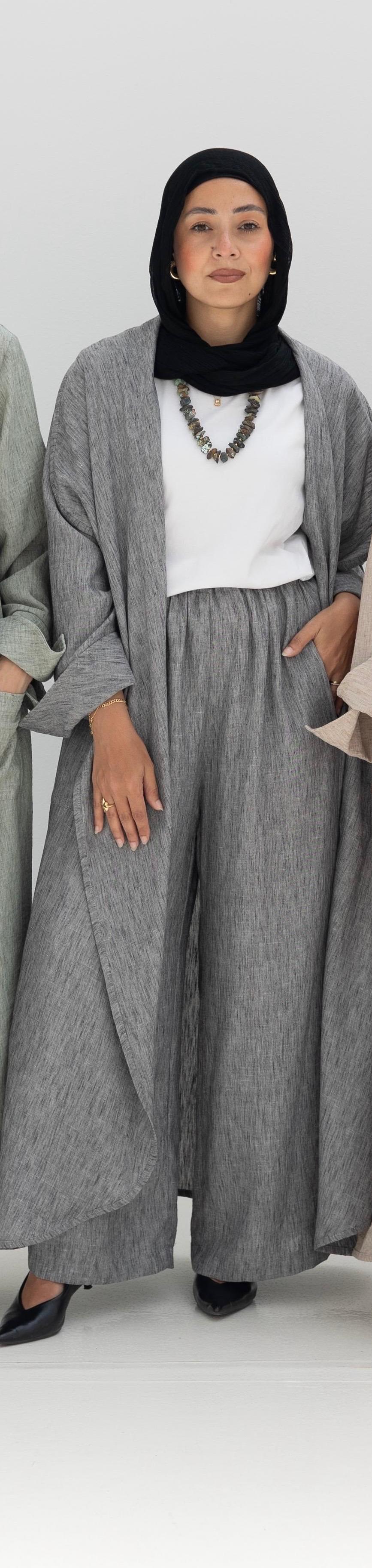 Long flowy Lenin cardigan in Gray