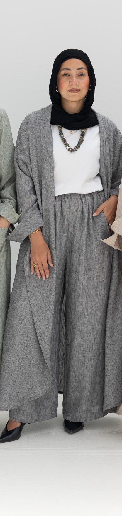 Long flowy Lenin cardigan in Gray