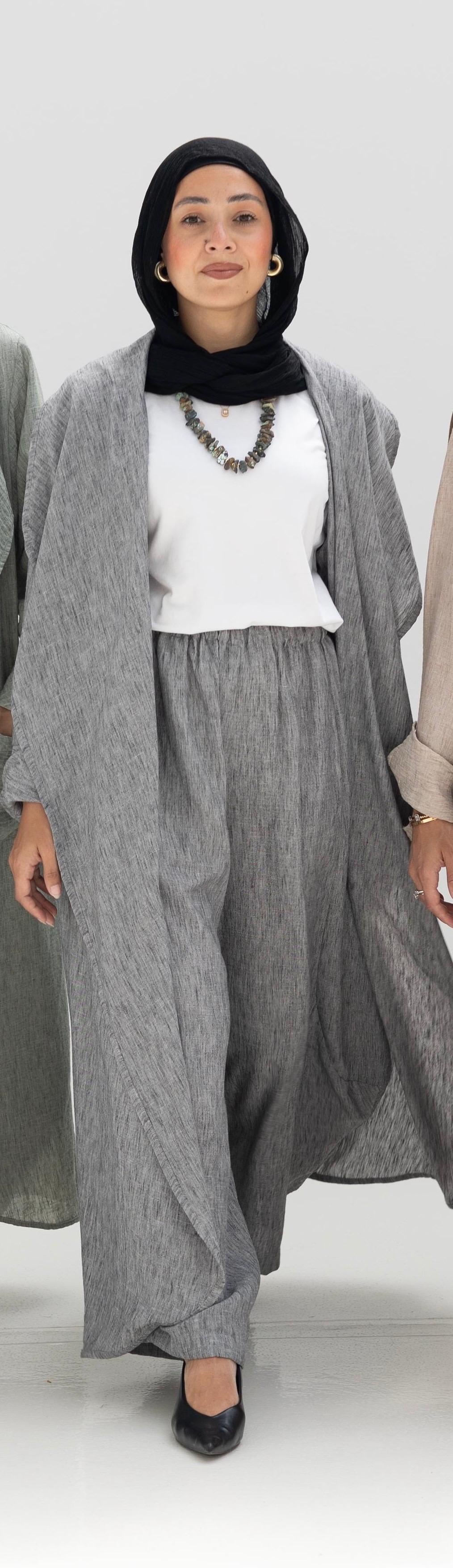 Long flowy Lenin cardigan in Gray