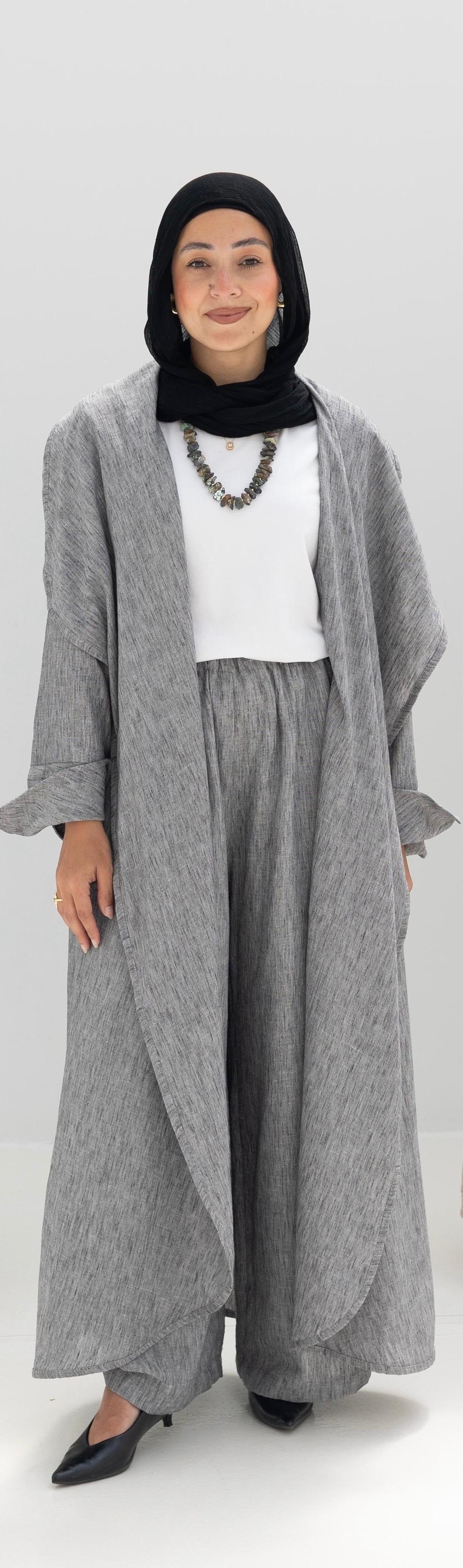 Long flowy Lenin cardigan in Gray