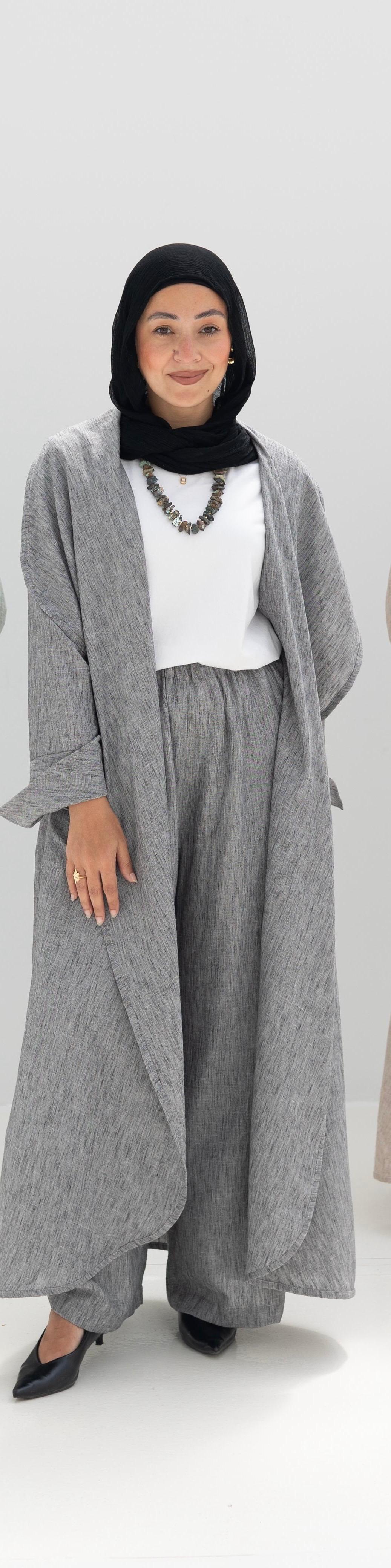 Long flowy Lenin cardigan in Gray