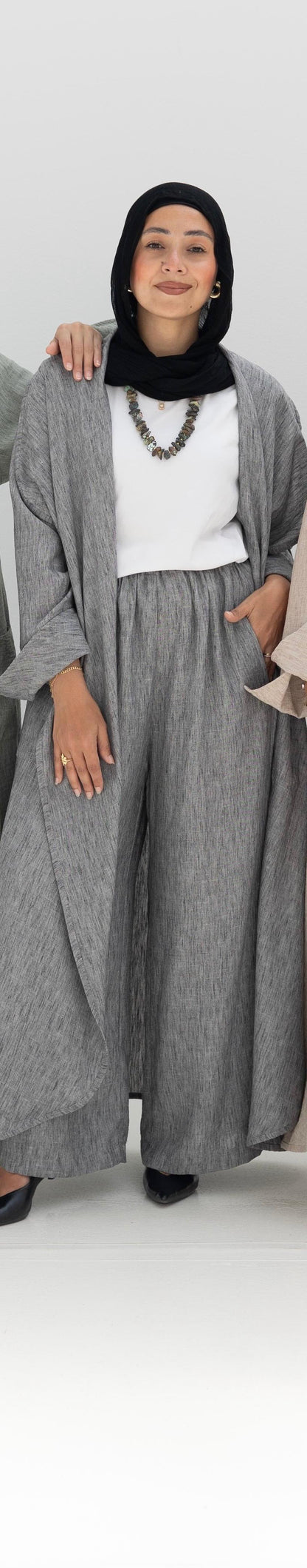 Long flowy Lenin cardigan in Gray
