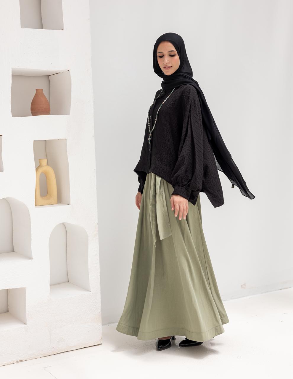 Flow Maxi Skirt in Olive