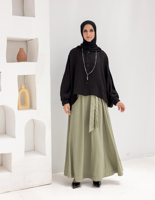 Flow Maxi Skirt in Olive