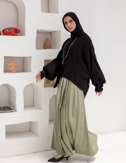 Flow Maxi Skirt in Olive