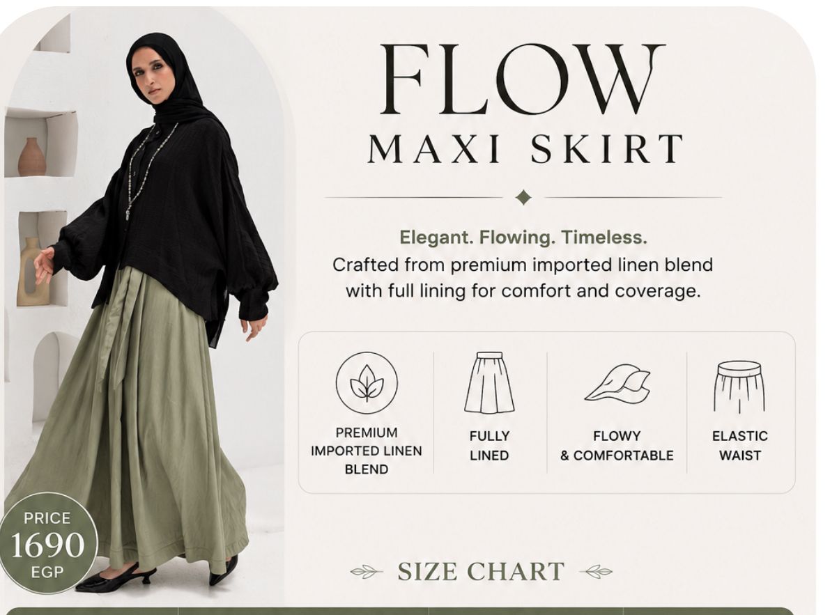 Flow Maxi Skirt in Olive