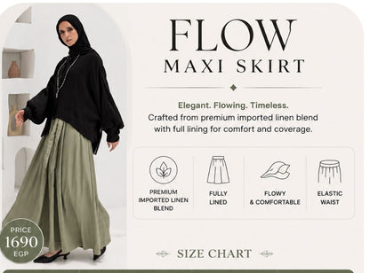 Flow Maxi Skirt in Olive