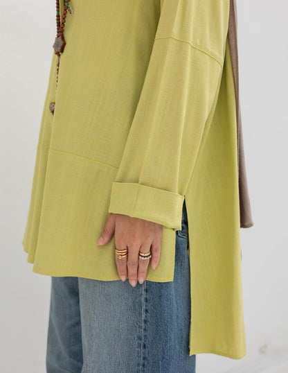 Lenin shirt with buttons in Kiwi