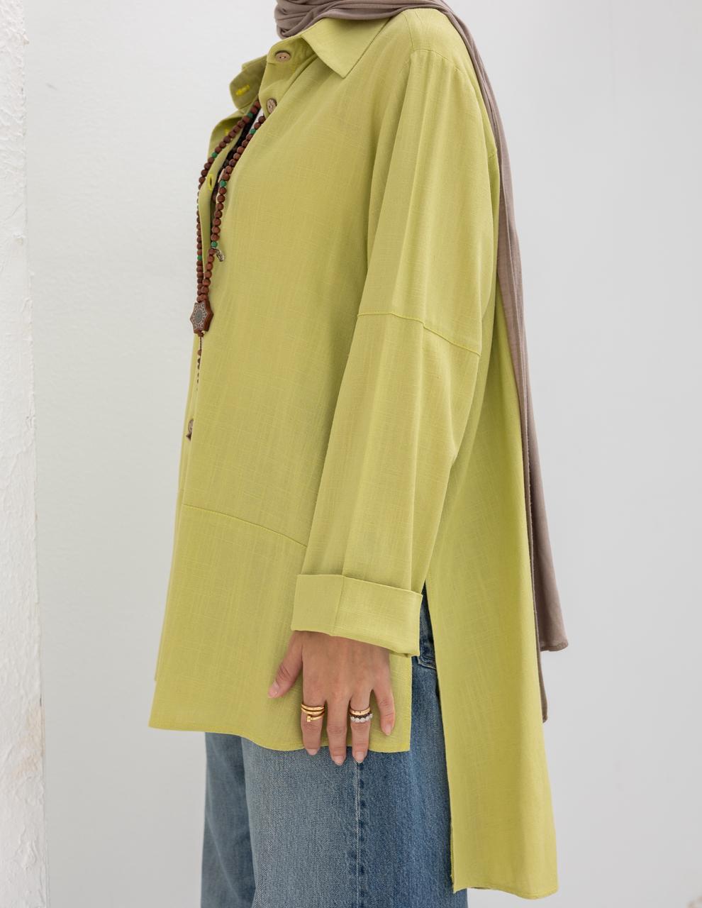 Lenin shirt with buttons in Kiwi