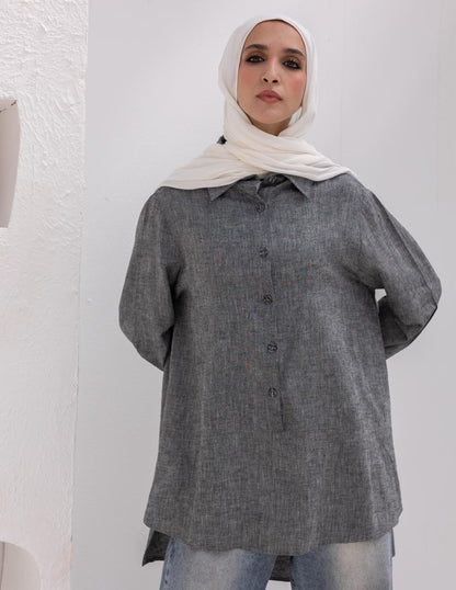 Lenin shirt with buttons in Gray