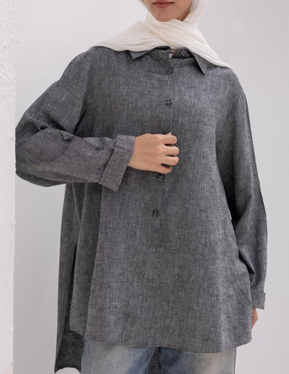 Lenin shirt with buttons in Gray