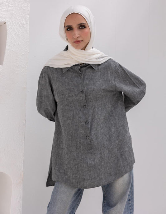 Lenin shirt with buttons in Gray