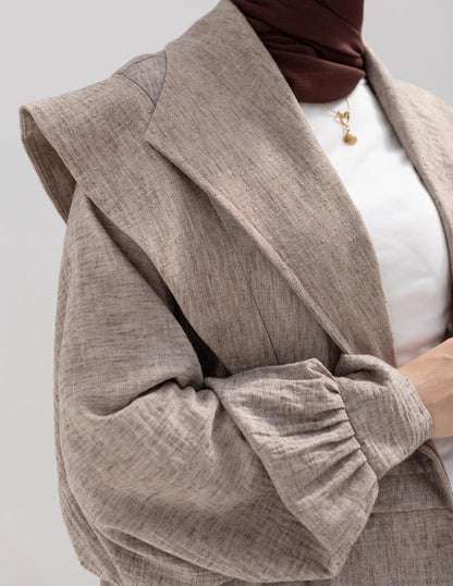 Trendy Lenin cardigan with golden dots in Cafe