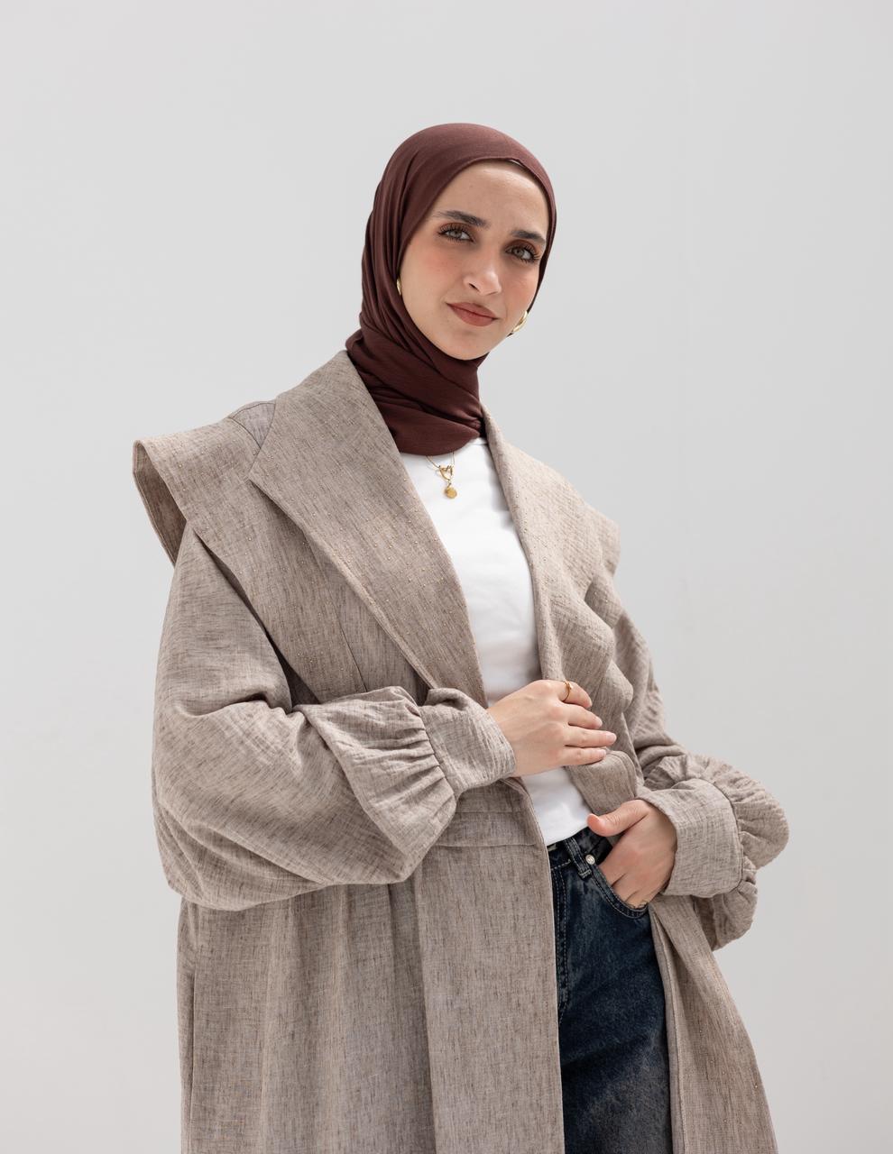 Trendy Lenin cardigan with golden dots in Cafe