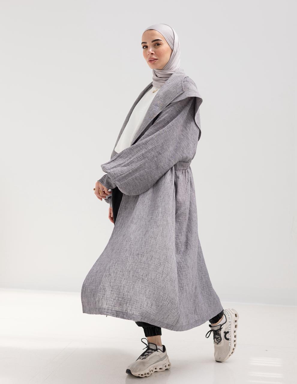 Trendy Lenin cardigan with golden dots in Gray
