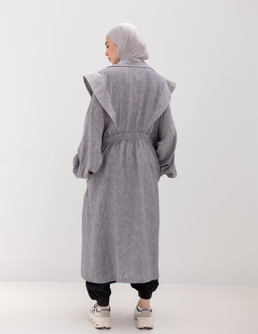 Trendy Lenin cardigan with golden dots in Gray