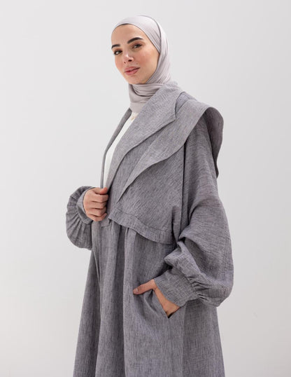 Trendy Lenin cardigan with golden dots in Gray