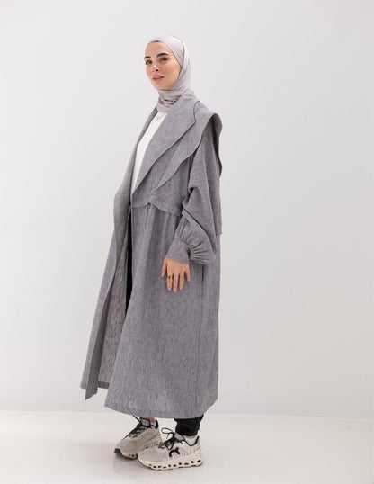 Trendy Lenin cardigan with golden dots in Gray