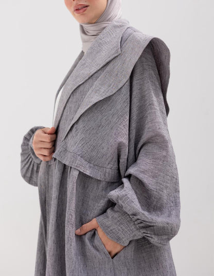 Trendy Lenin cardigan with golden dots in Gray