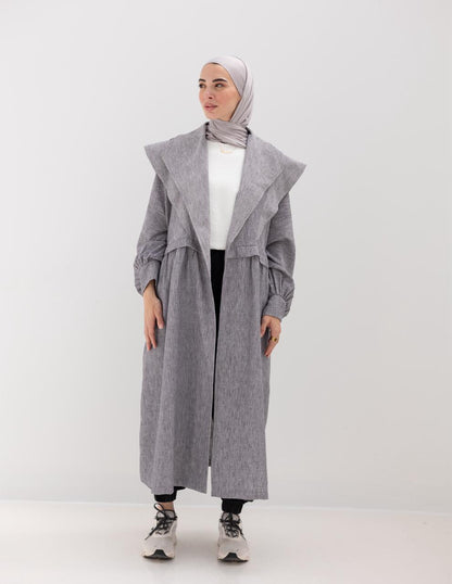 Trendy Lenin cardigan with golden dots in Gray