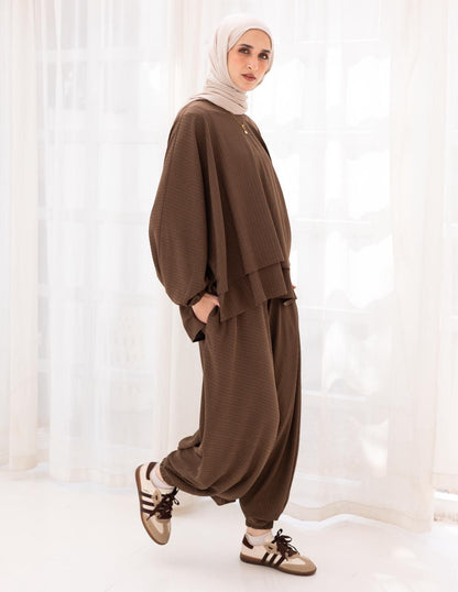 Double layers Sherwal in Brown