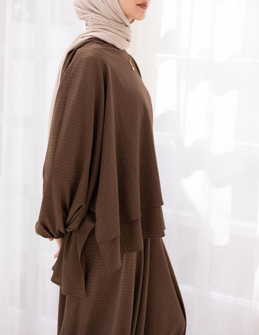 Double layers top in Brown