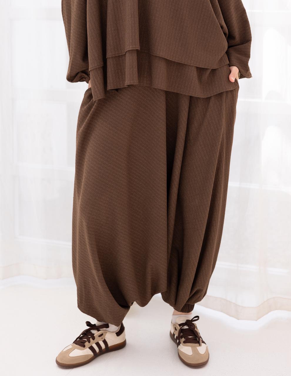 Double layers Sherwal in Brown