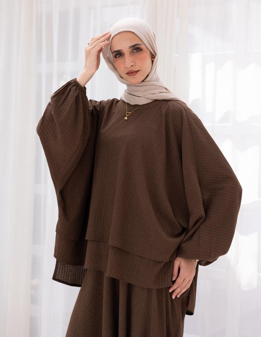 Double layers top in Brown