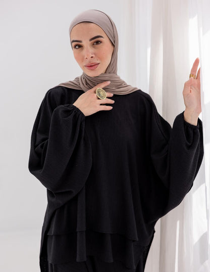 Double layers top in Black
