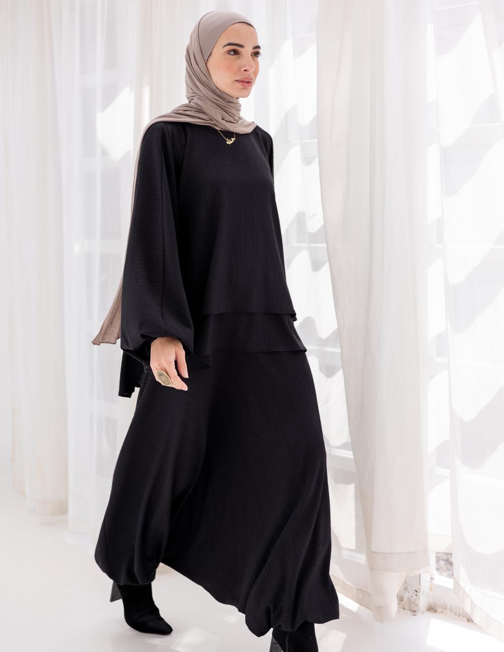 Double layers Sherwal in Black
