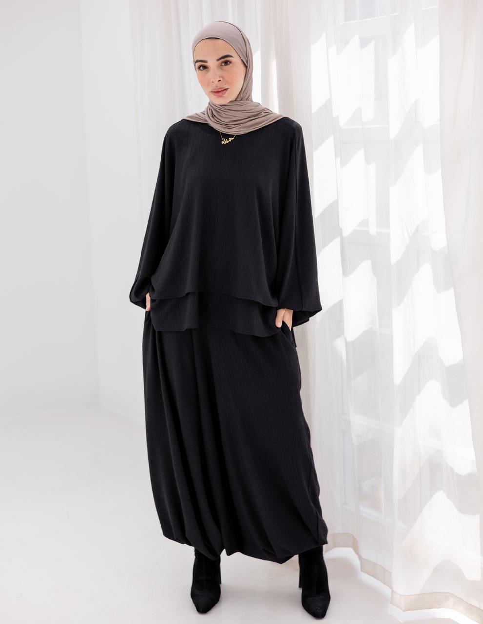 Double layers Sherwal in Black