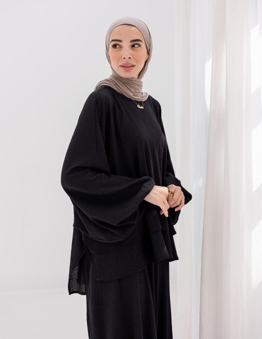 Double layers top in Black