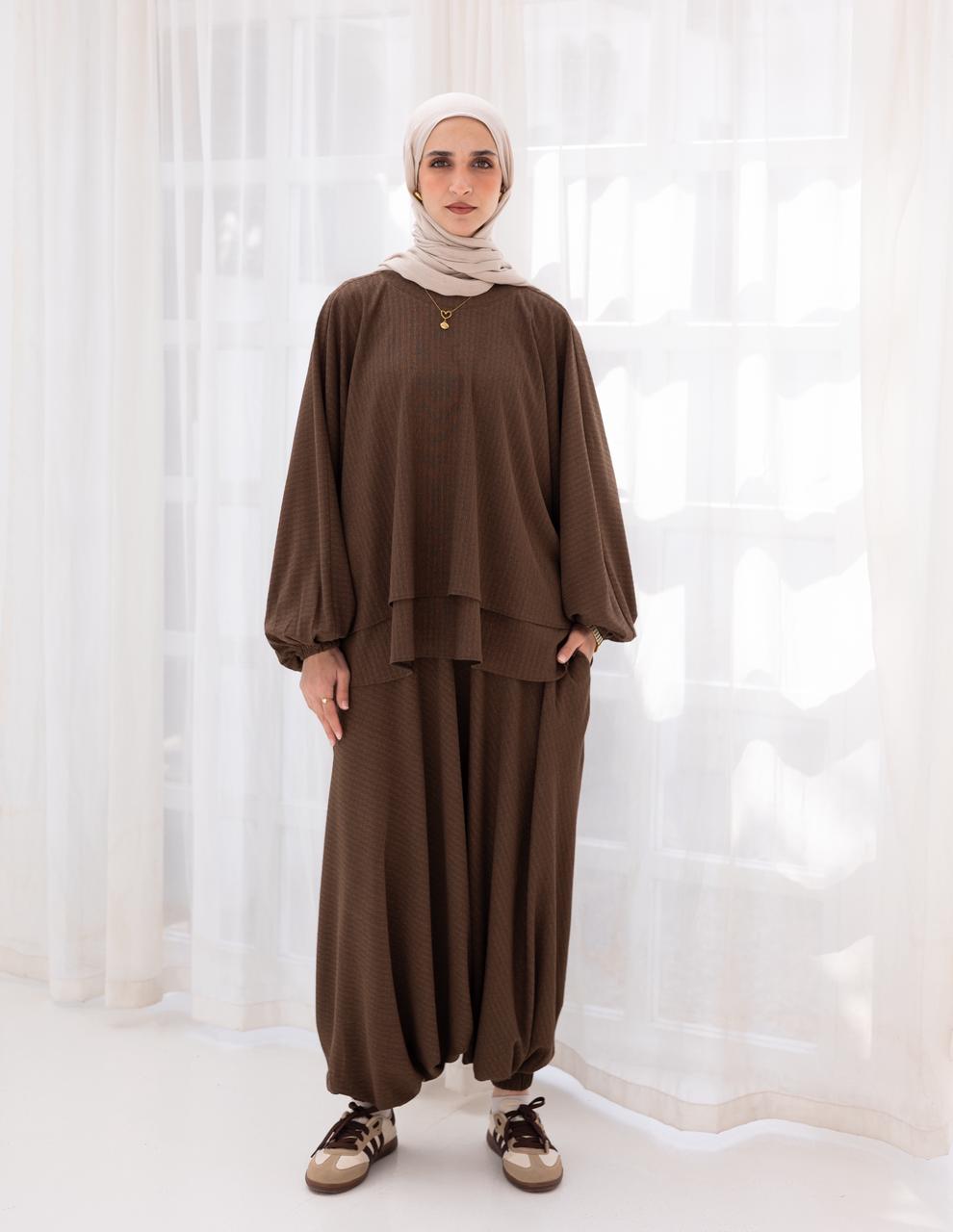 Double layers top in Brown