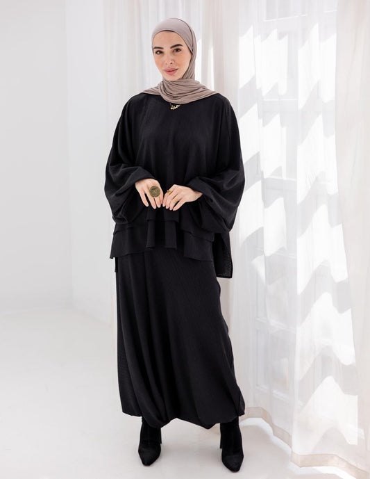 Double layers Sherwal in Black