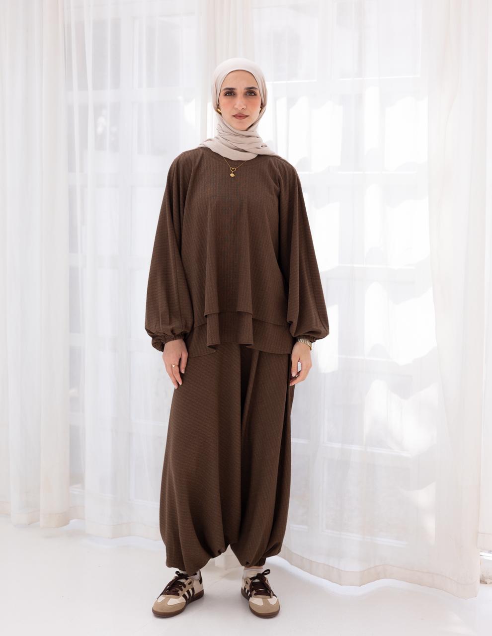 Double layers Sherwal in Brown