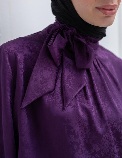 Evening floral silky blouse