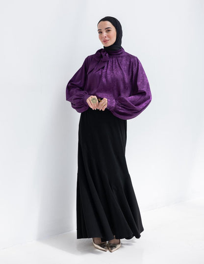 Evening floral silky blouse