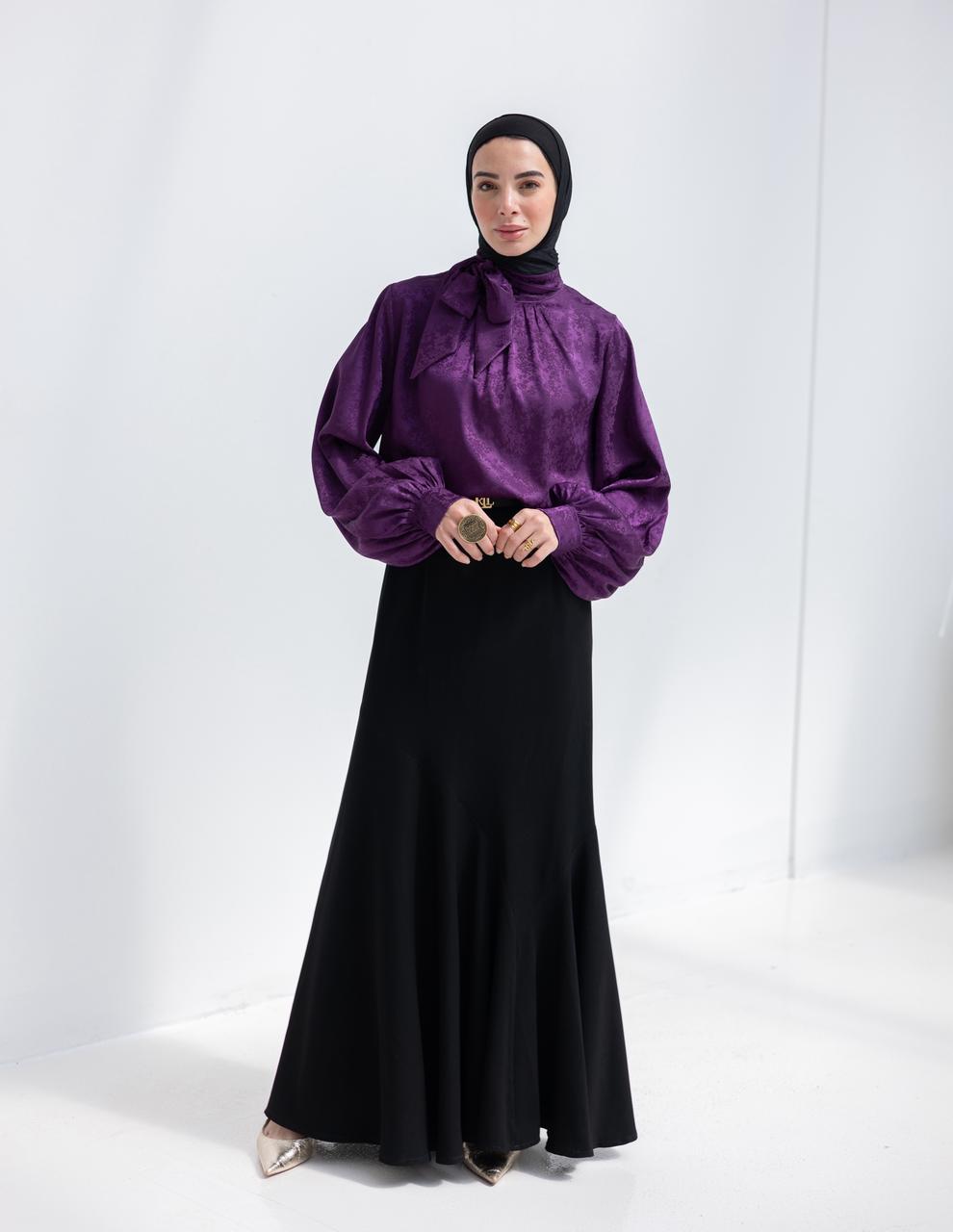 Evening floral silky blouse