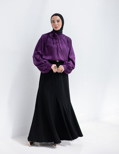 Evening floral silky blouse