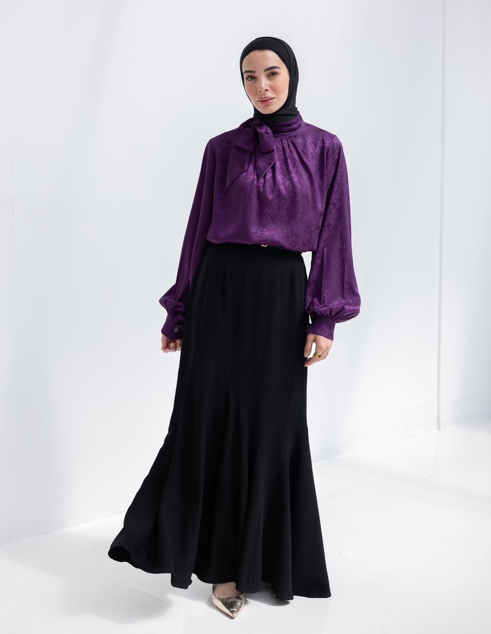 Evening floral silky blouse