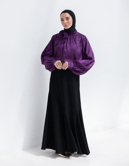 Evening floral silky blouse