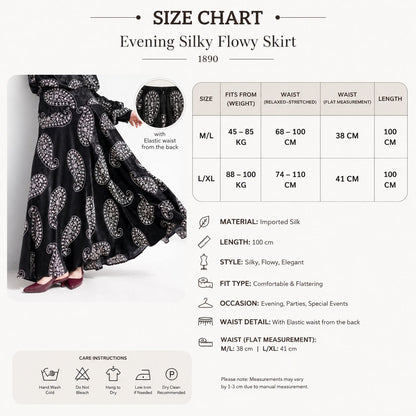 Evening silky flowy skirt
