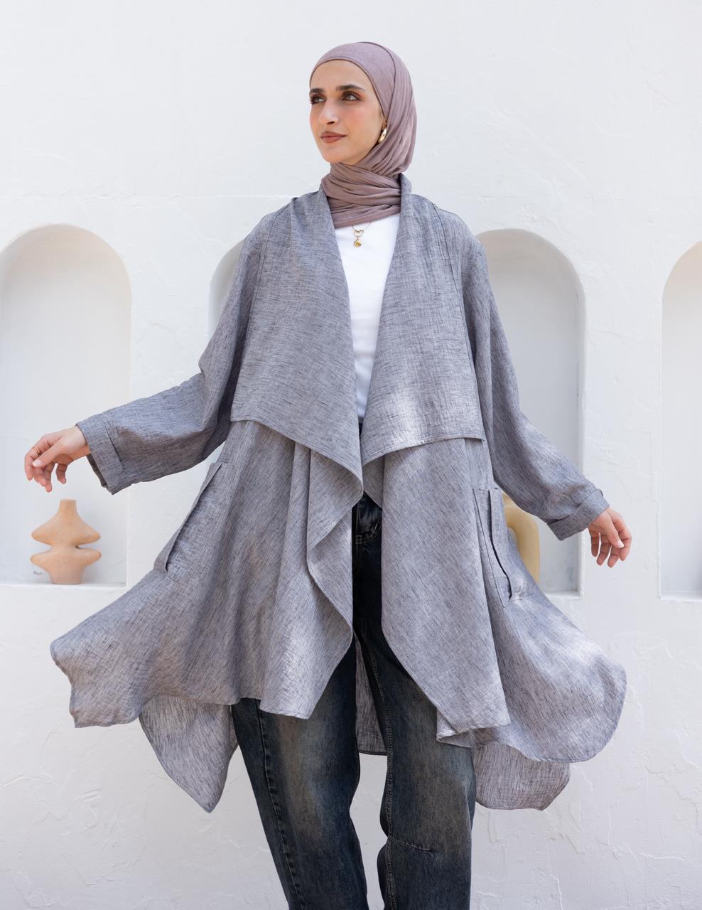 Flowy Lenin cardigan in Gray
