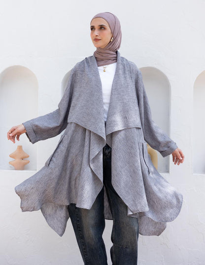 Flowy Lenin cardigan in Gray