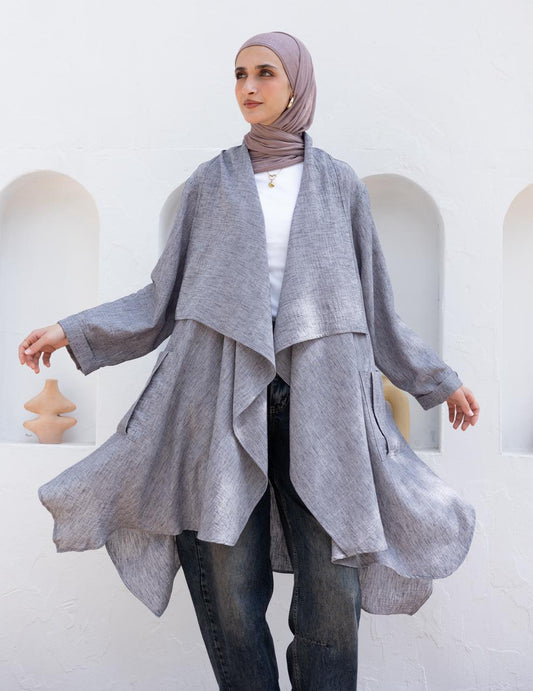 Flowy Lenin cardigan in Gray